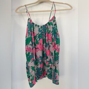 Rory Beca Floral Silk Cami Tank, Size Small